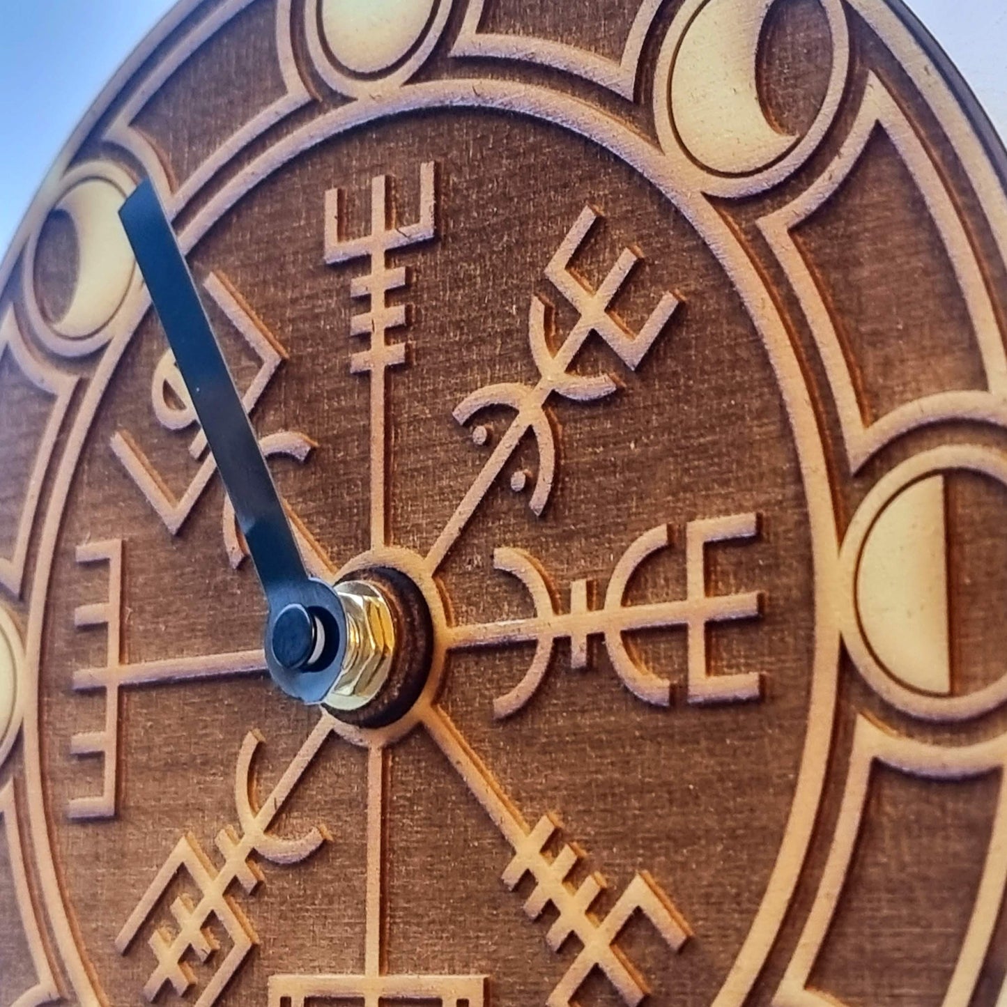 Moon Phase Clock Vegvisir, Viking Compass Design