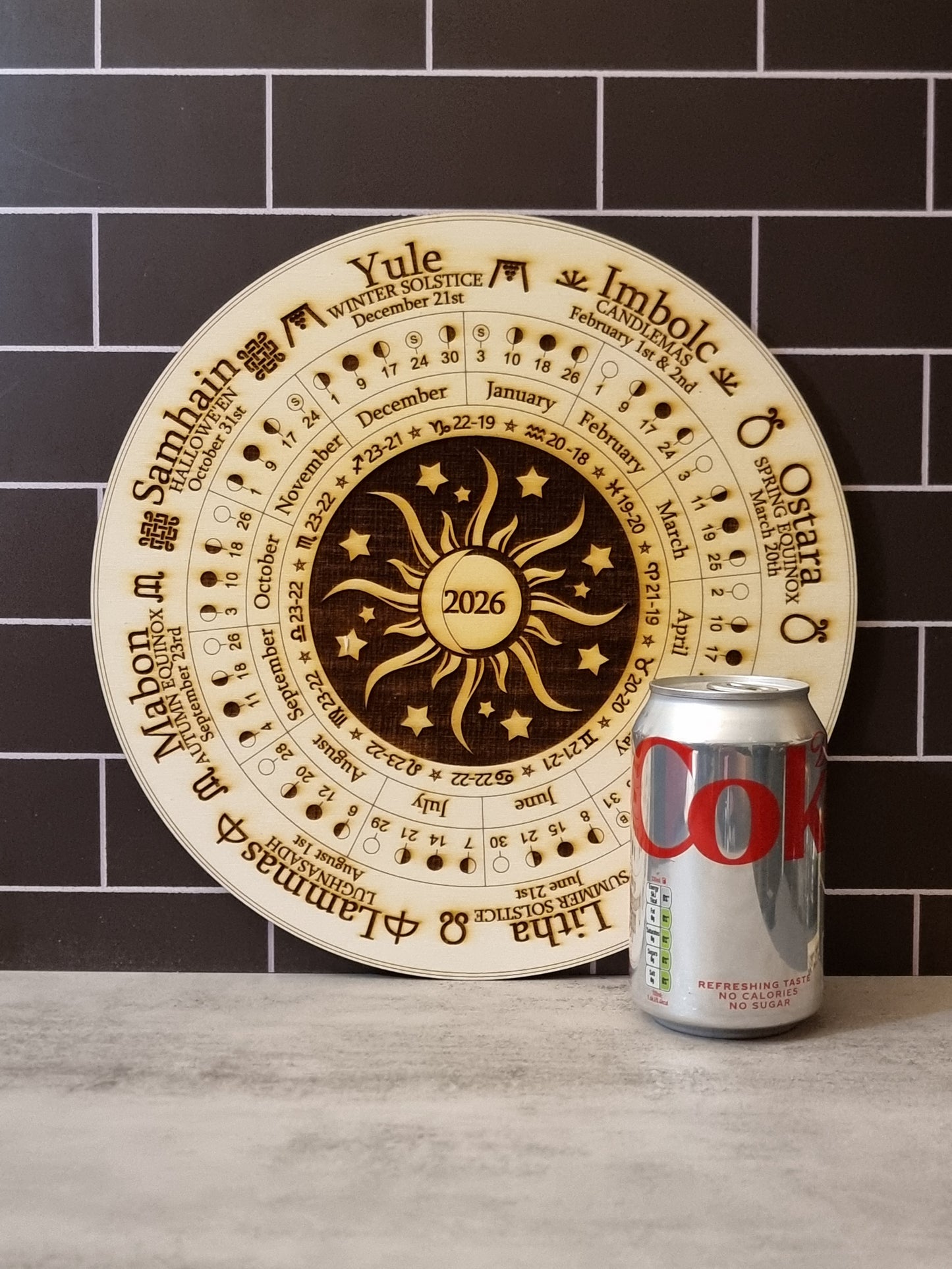 2026 Wheel of the year Moon and Stars Design