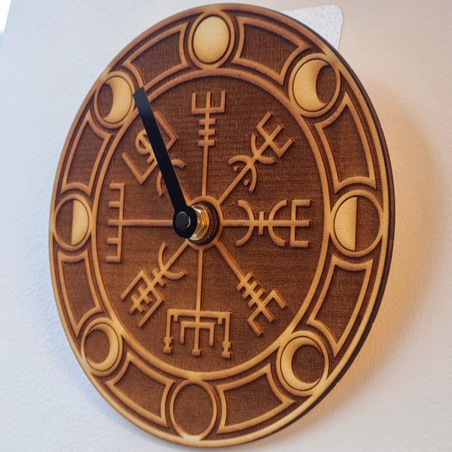 Moon Phase Clock Vegvisir, Viking Compass Design