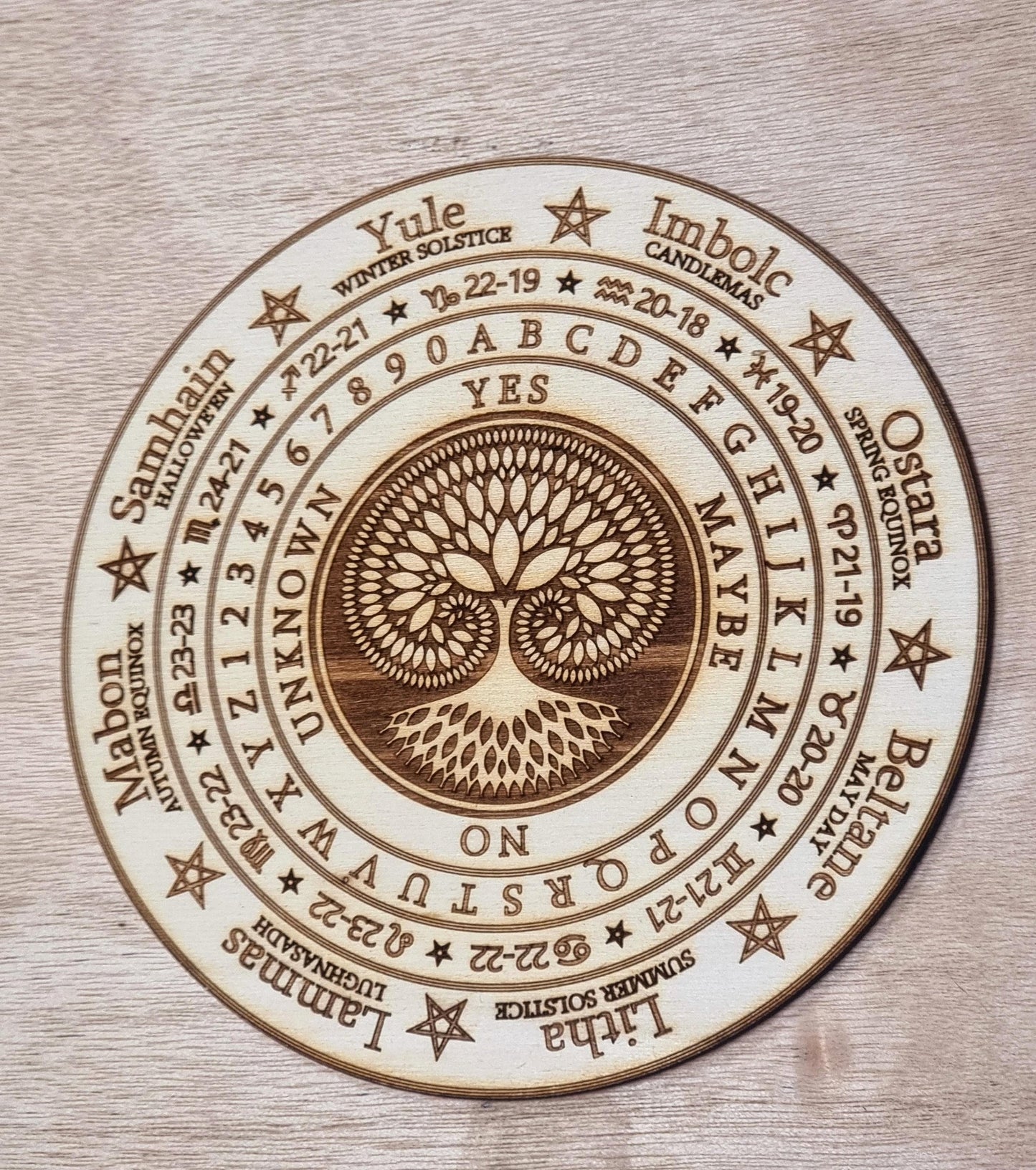 Pendulum Board, Fibonacci Spiral Tree of Life Design