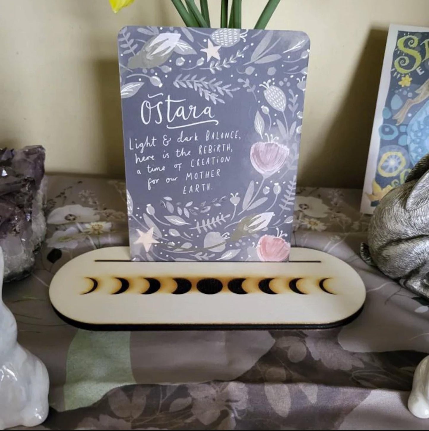 Card Stand (Oracle, Tarot, Angel) Minimalist Moon Phase