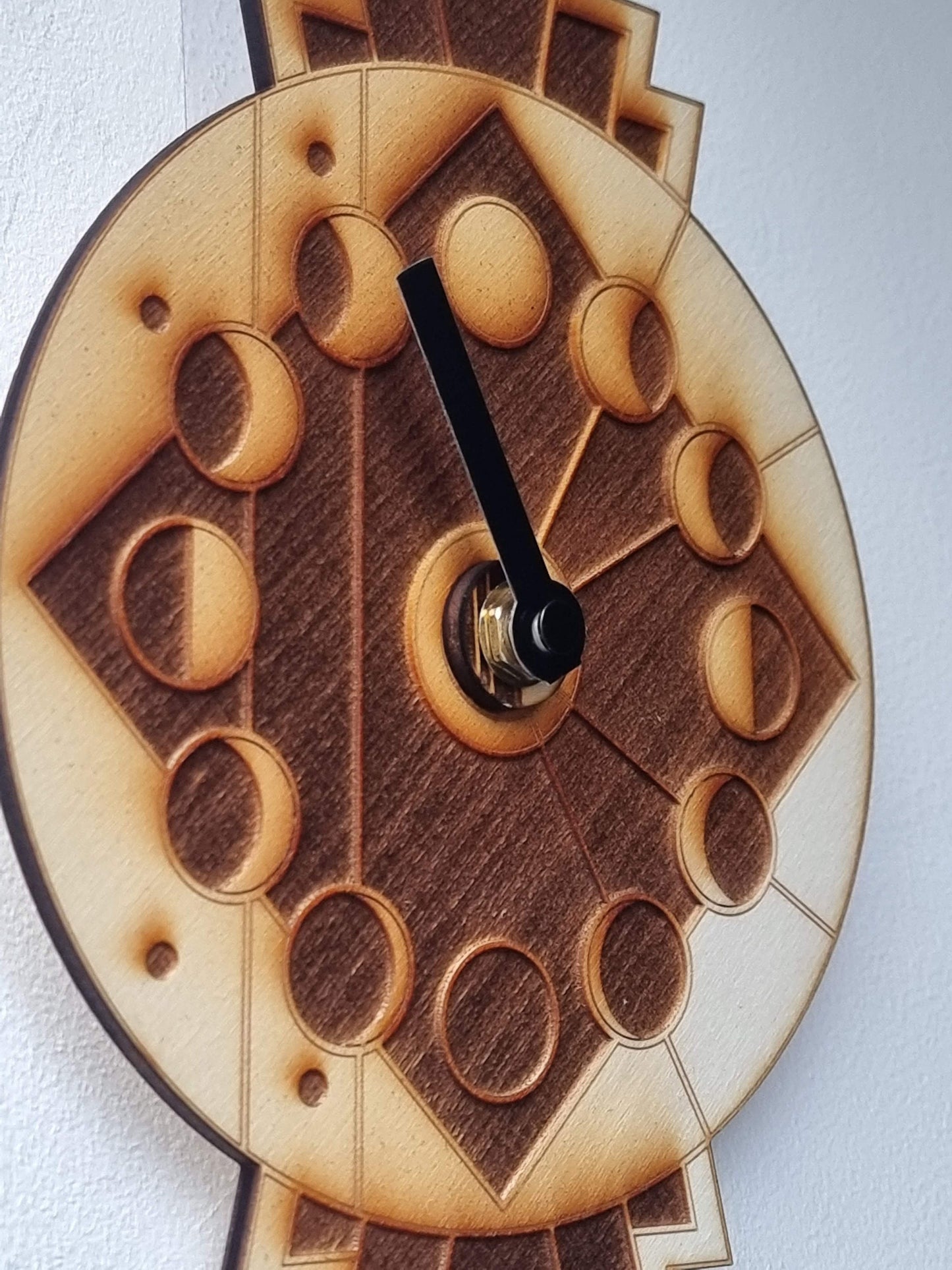 Moon Phase Clock Art Deco Style