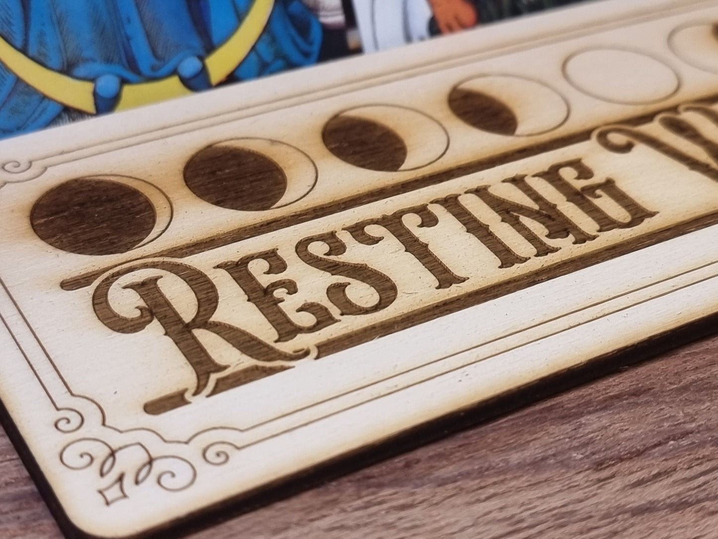 Tarot Card Stand "Resting Witch Face" card holder