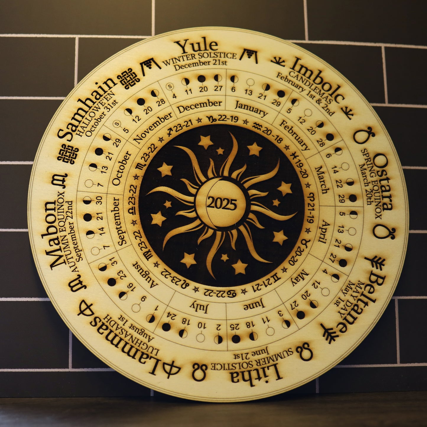 2026 Wheel of the year Moon and Stars Design