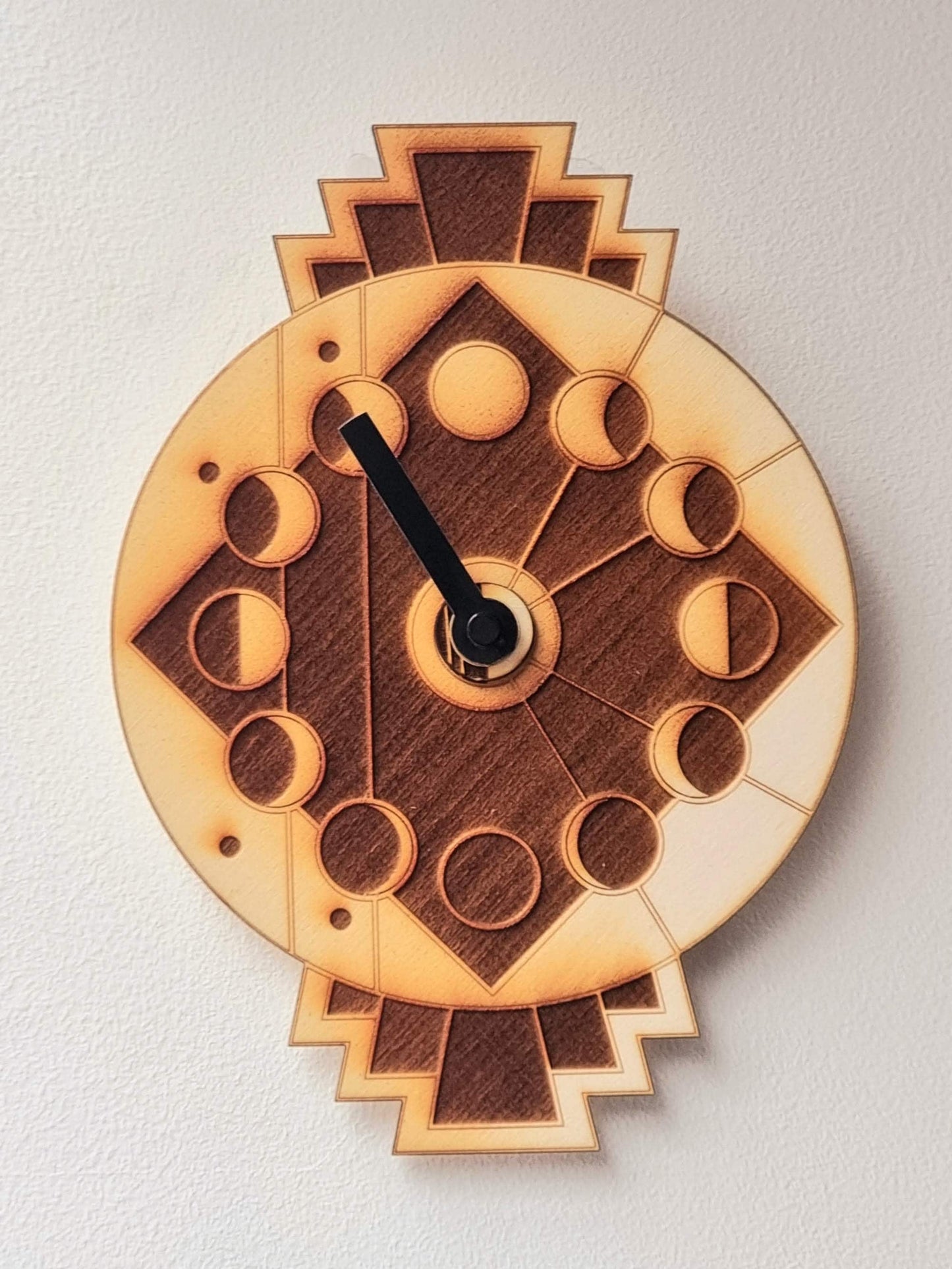Moon Phase Clock Art Deco Style