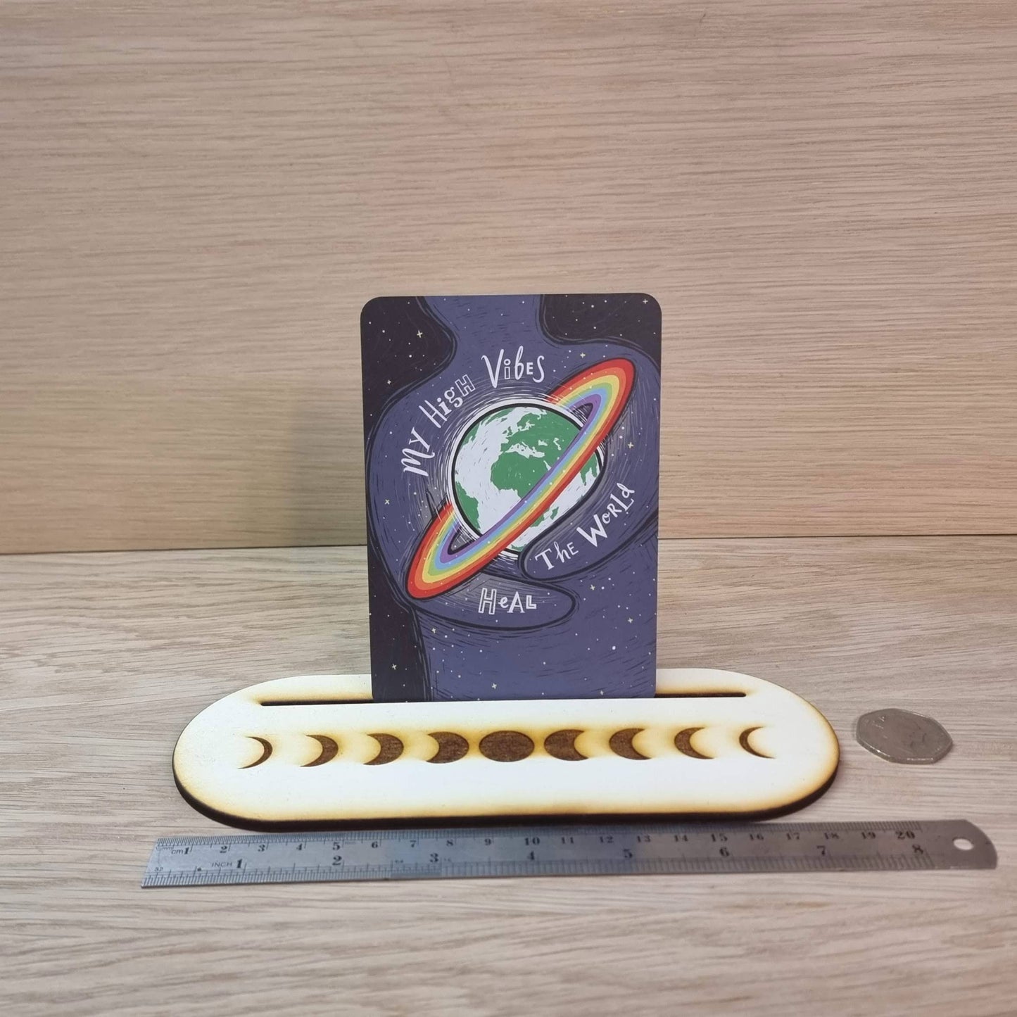 Card Stand (Oracle, Tarot, Angel) Minimalist Moon Phase