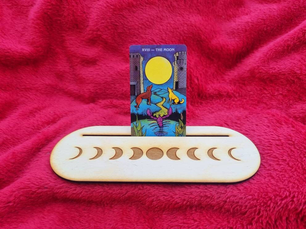 Card Stand (Oracle, Tarot, Angel) Minimalist Moon Phase