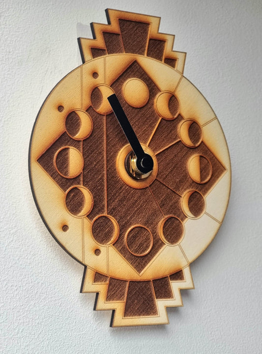 Moon Phase Clock Art Deco Style