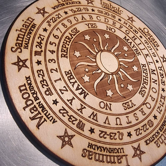 Pendulum Board Divination, Moon & Stars Design