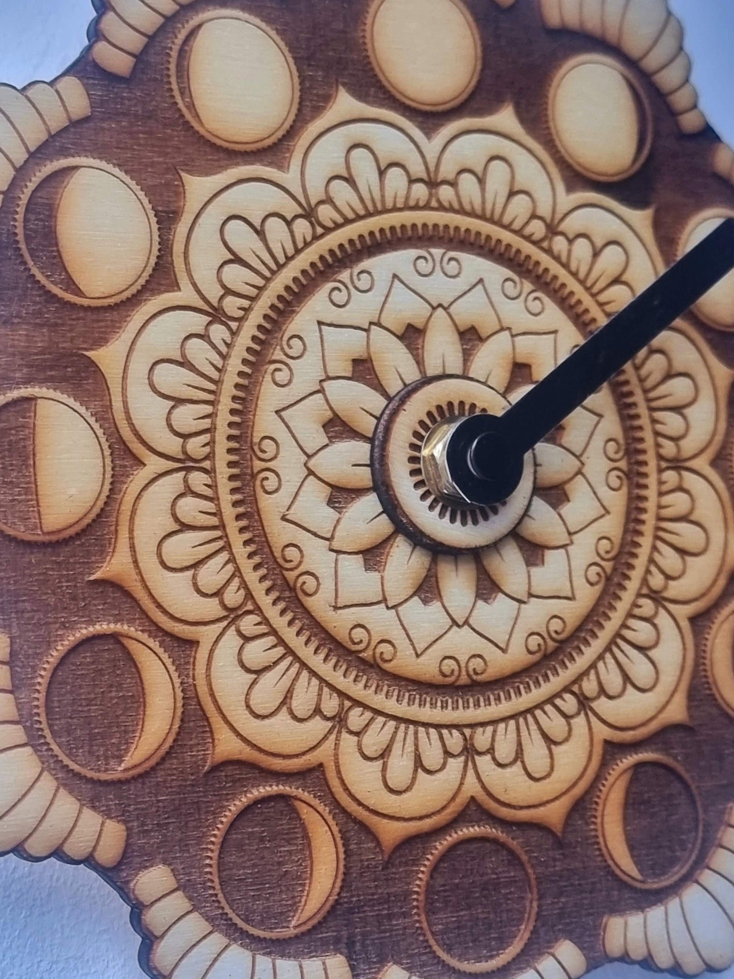 Moon Phase Clock Mandala Style