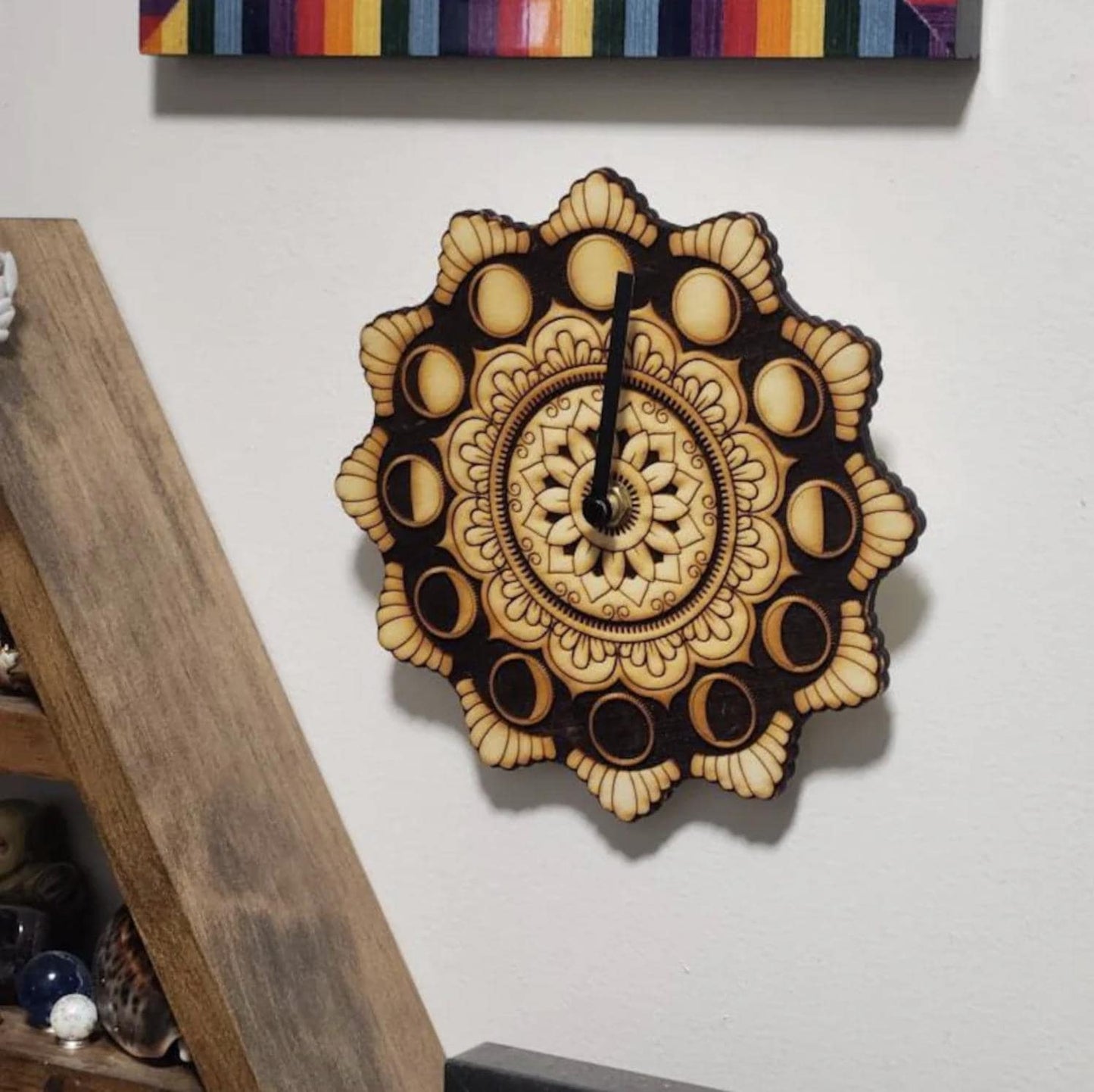 Moon Phase Clock Mandala Style