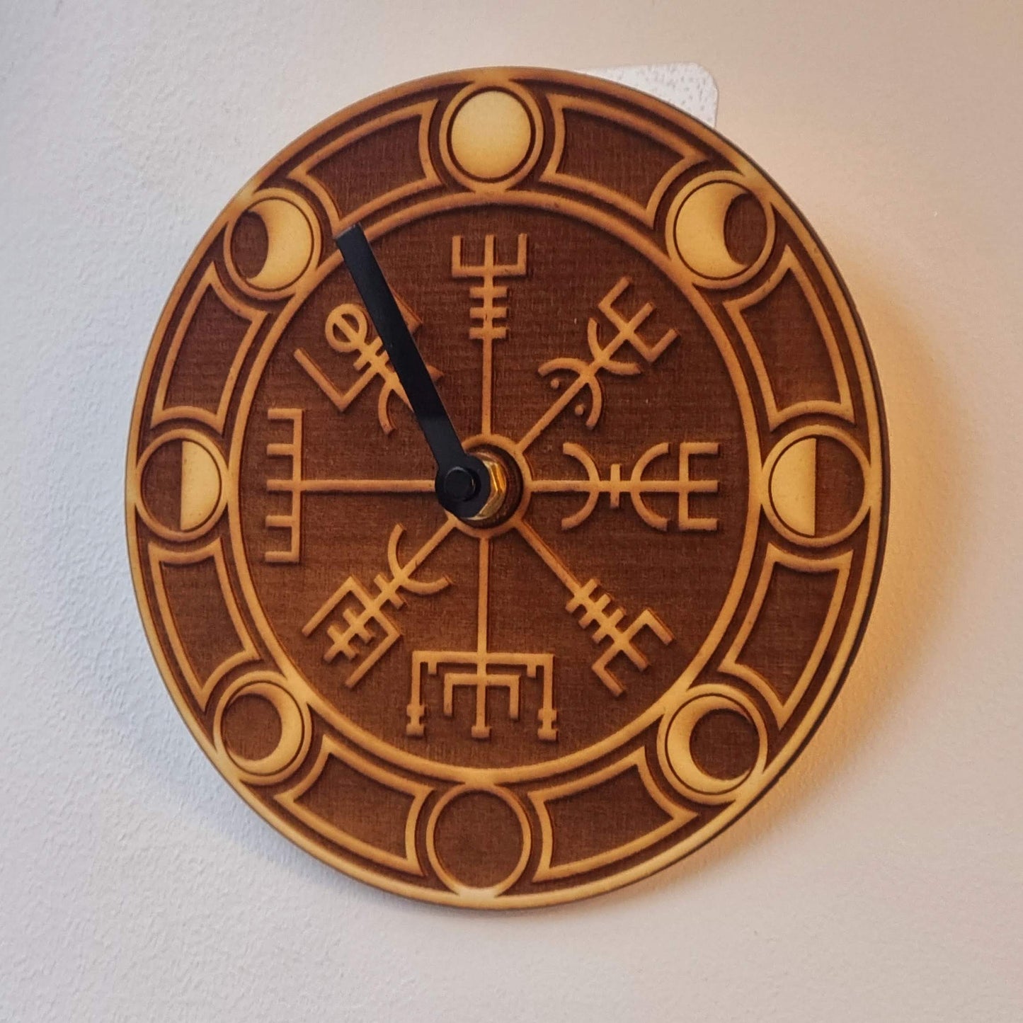 Moon Phase Clock Vegvisir, Viking Compass Design