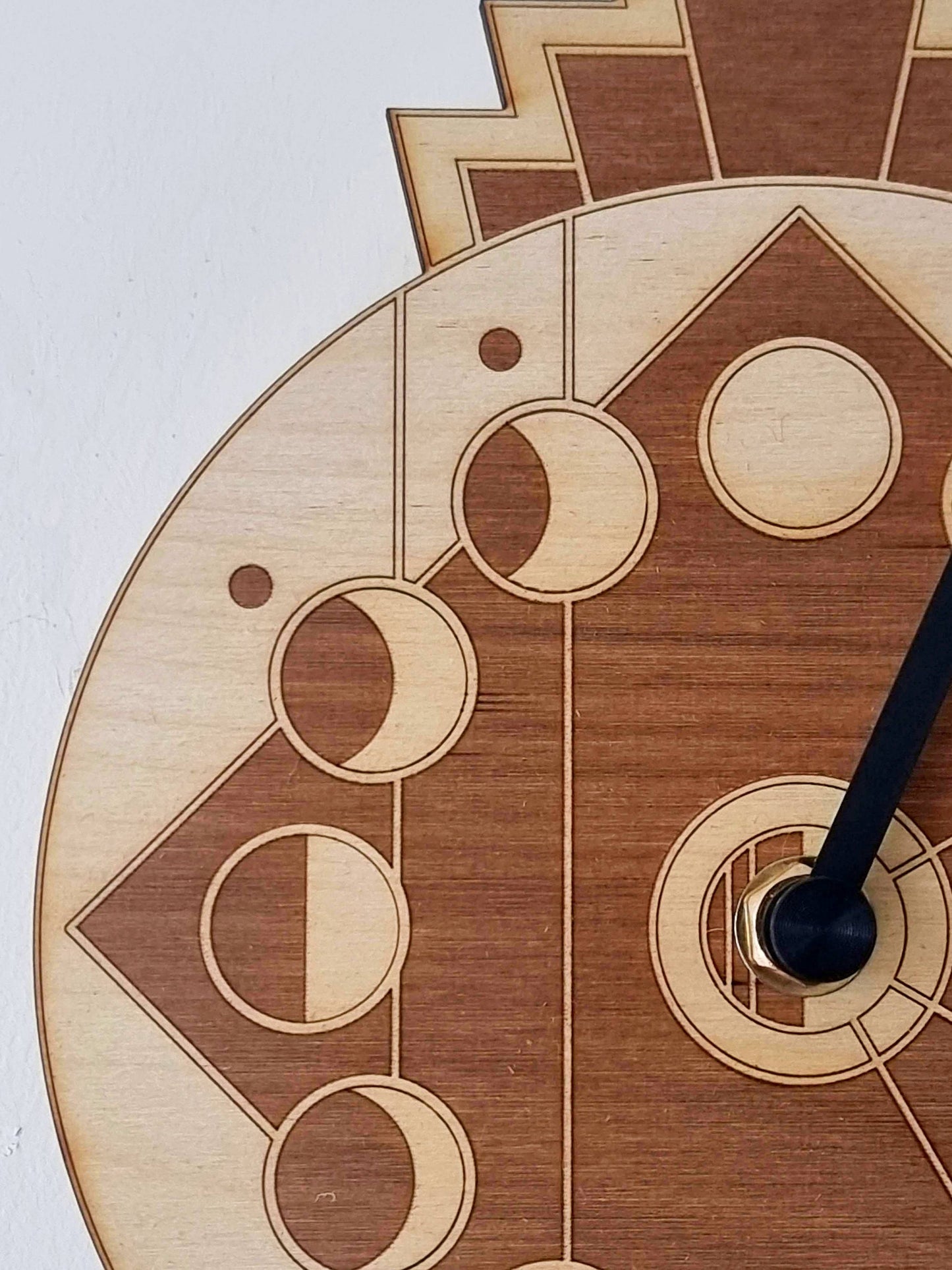 Moon Phase Clock Art Deco Style