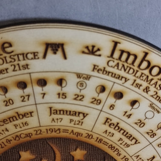 2027 Wheel of the Year Spinner Design, Moon Phase Calendar. Lunar Tracker